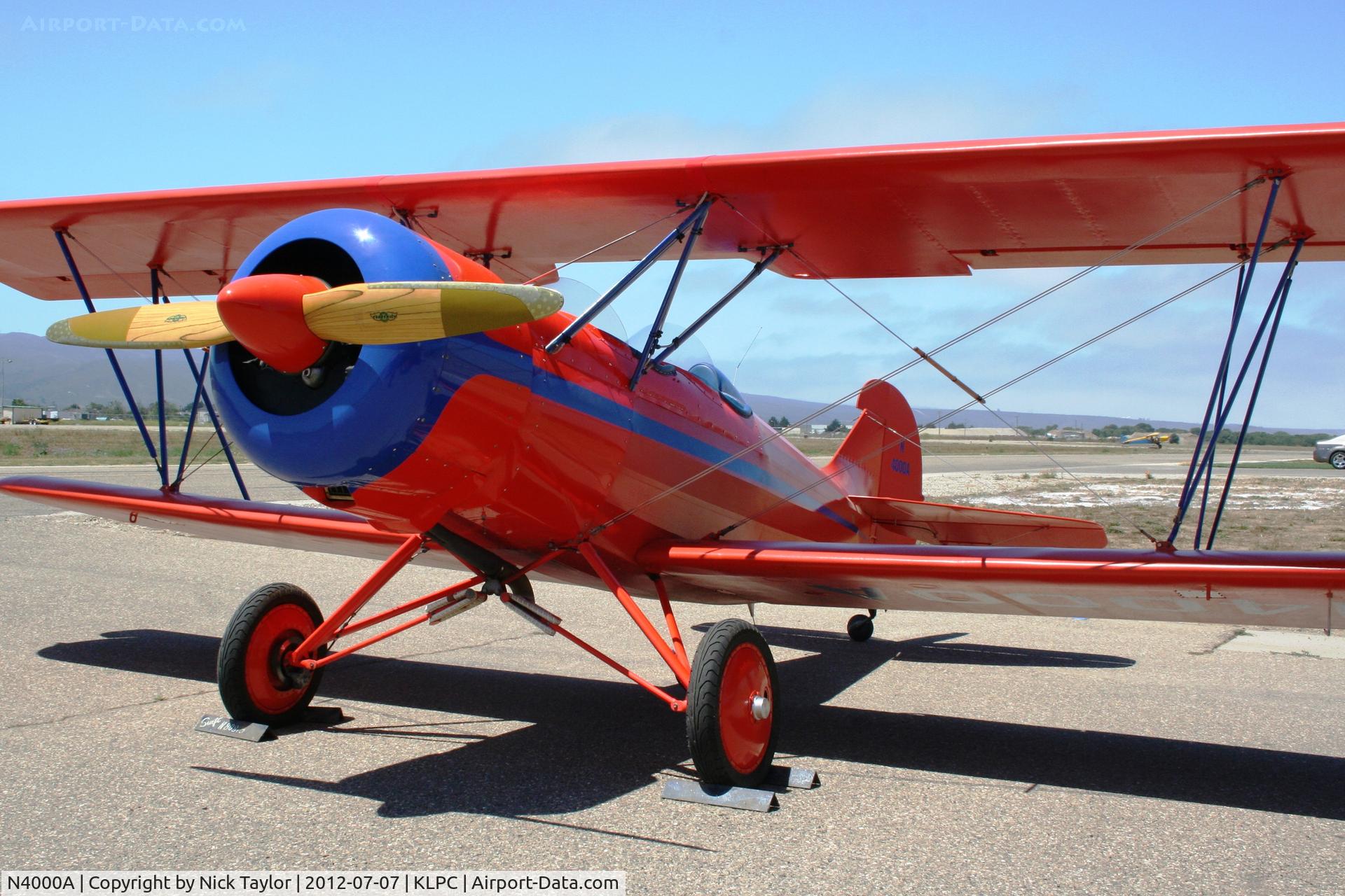 N4000A, Wolf Kenneth TRAVEAIR 4000 C/N 458010422, 3/4 scale travel air 4000