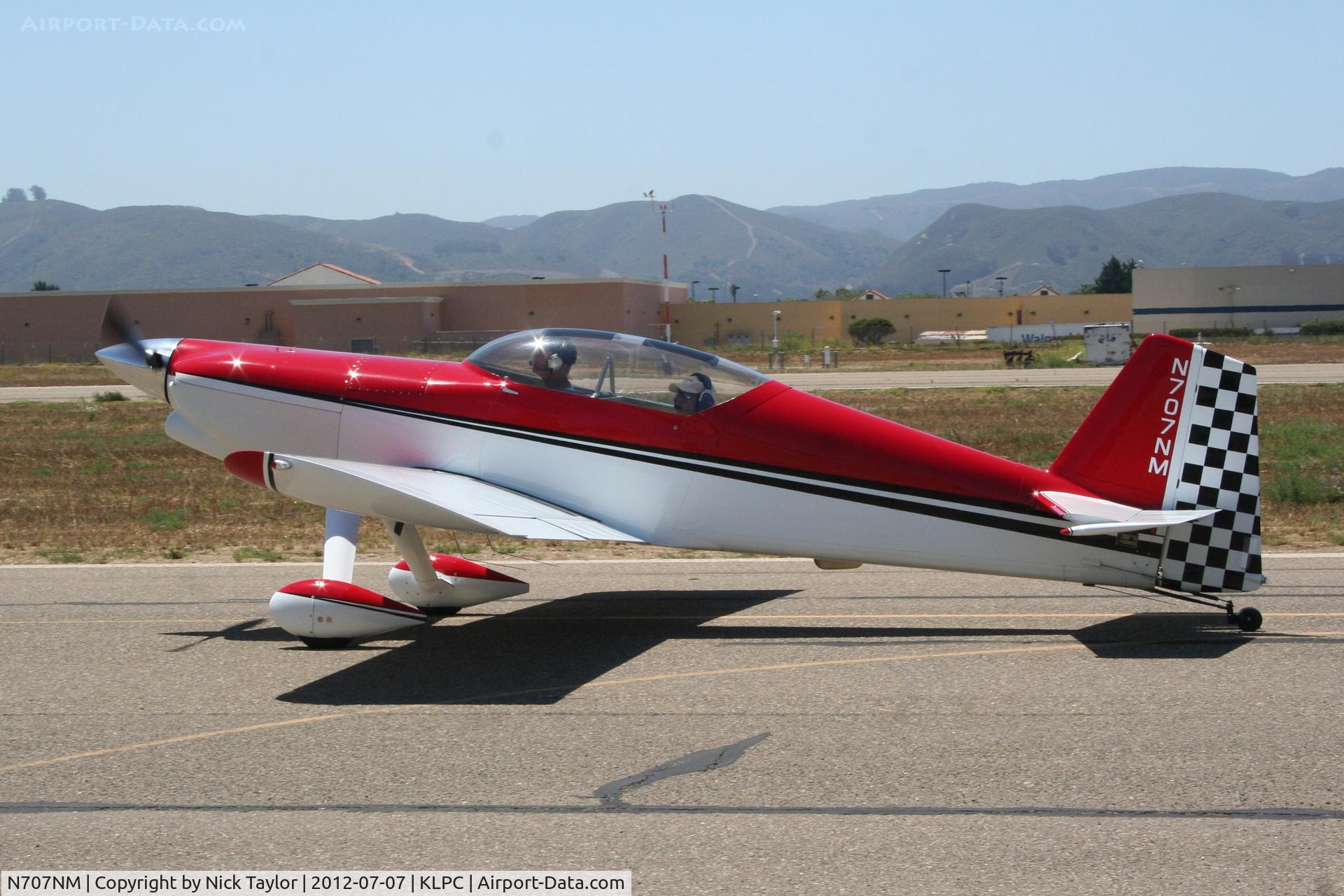 N707NM, 2003 Harmon Rocket II C/N 124, Lompoc Piper Cub fly in 2012