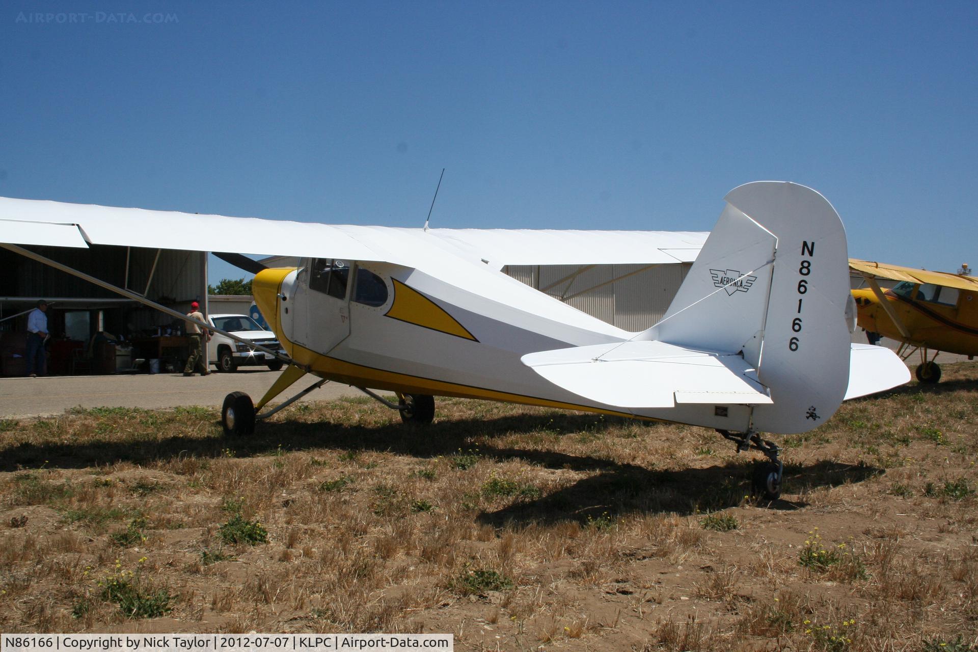 N86166, 1946 Aeronca 11AC Chief C/N 11AC-595, Lompoc Piper Cub fly in 2012