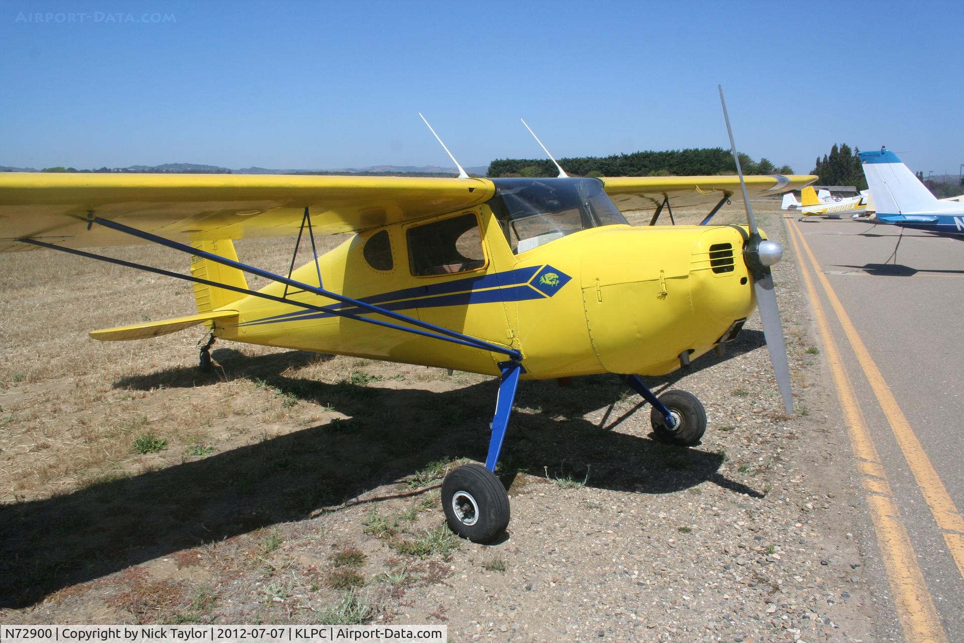 N72900, 1946 Cessna 120 C/N 10094, Lompoc Piper Cub fly in 2012
