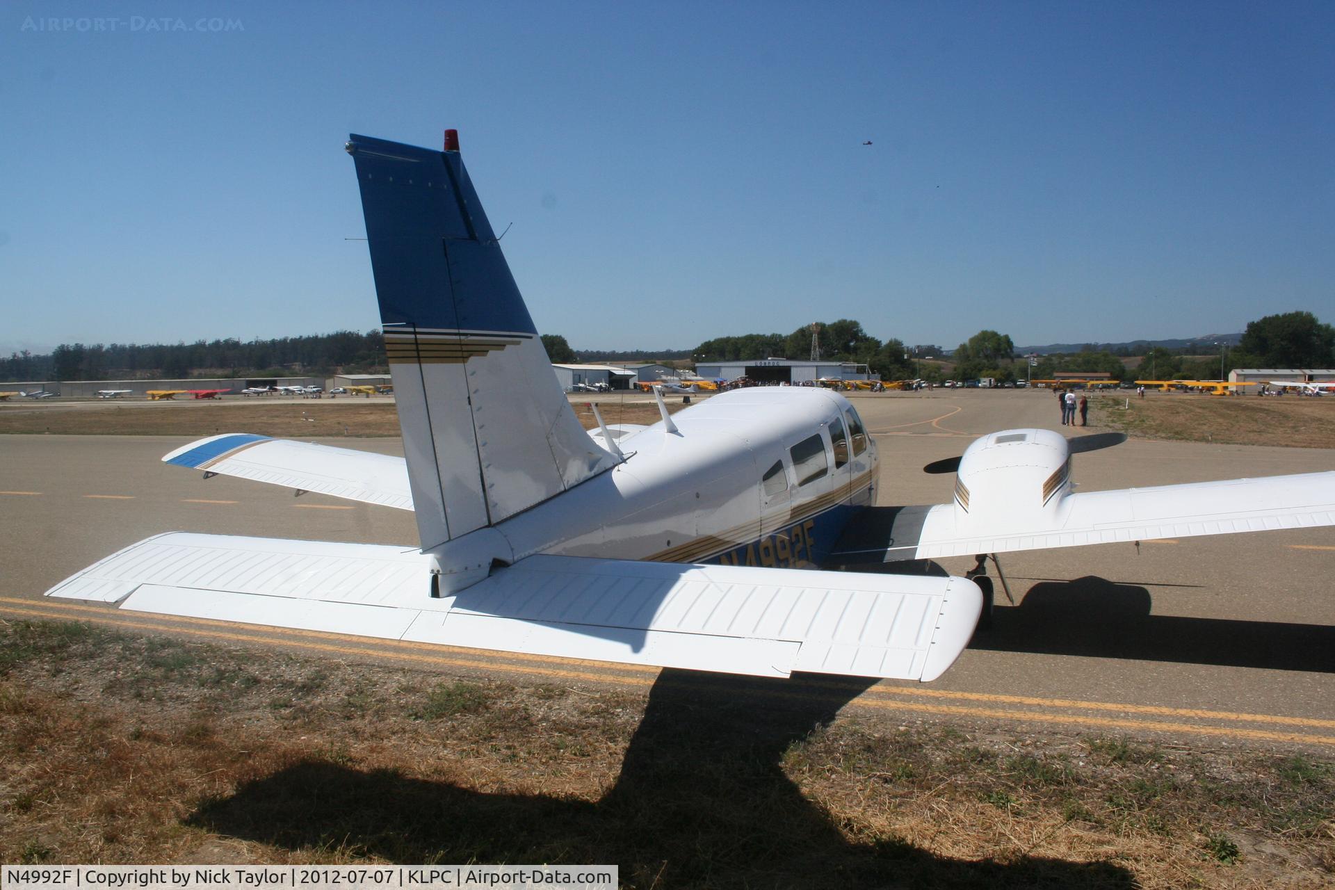 N4992F, 1976 Piper PA-34-200T C/N 34-7770005, Parked on the south side