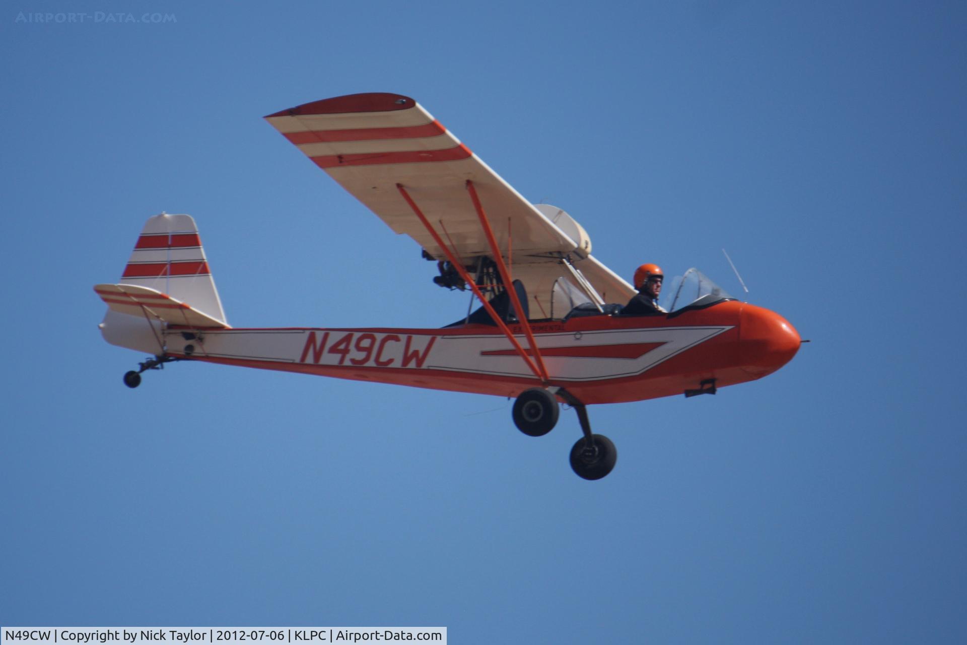 N49CW, 1977 Aerosport Woody Pusher C/N CW-77-1001, Lompoc Piper Cub fly in 2012