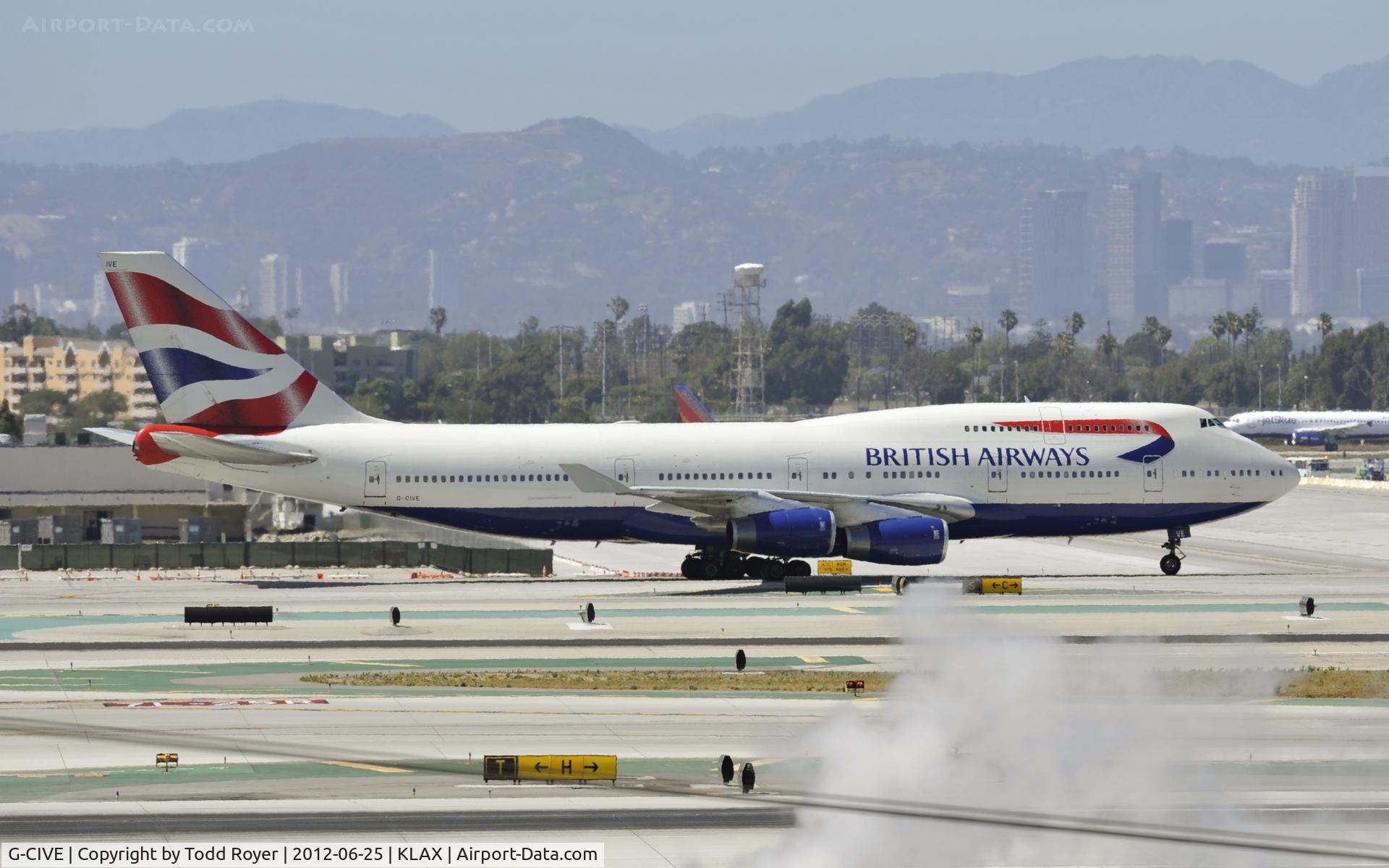 G-CIVE, 1994 Boeing 747-436 C/N 27350, Taxiing to gate at LAX