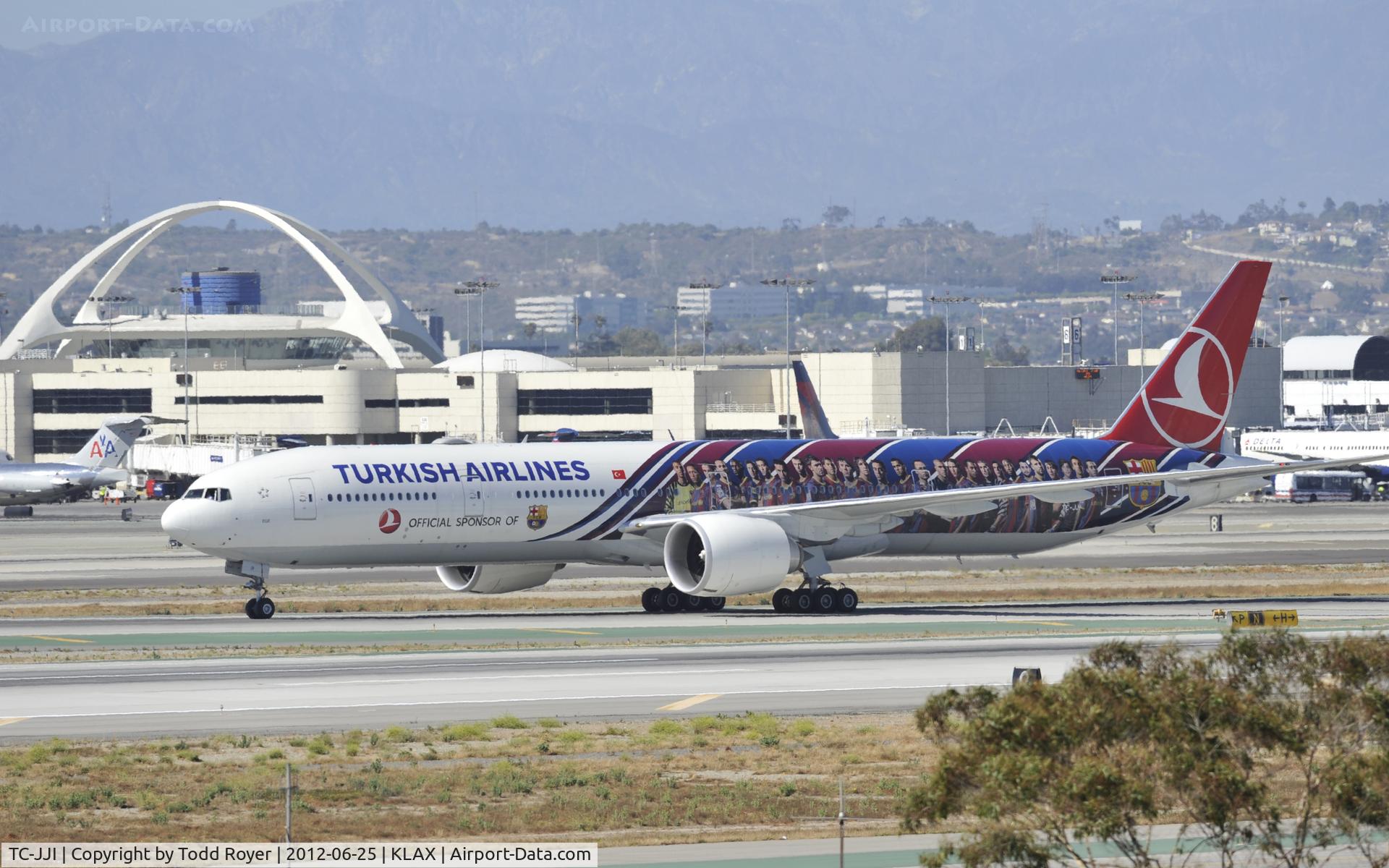TC-JJI, 2010 Boeing 777-3F2/ER C/N 40709, Taxiing to gate after arriving at LAX on 25L