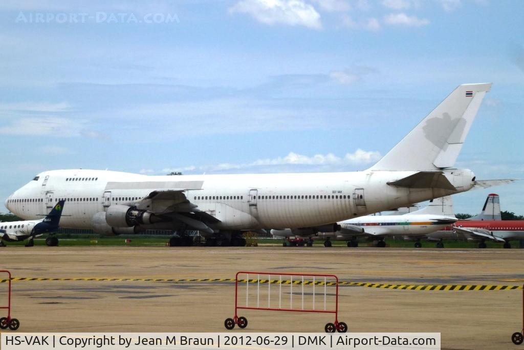 HS-VAK, 1980 Boeing 747-2U3B C/N 22249, Stored alongside other Phuket Airlines out of service airplanes. Aircraft has seen better days !