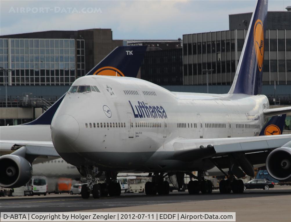 D-ABTA, 1989 Boeing 747-430M C/N 24285, Big bird has left parking position...
