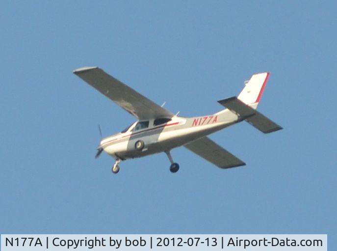 N177A, 1975 Cessna 177B Cardinal C/N 17702284, Flew over my home in Swanton, Vermont on July 13, 2012 at 7:45AM heading south.