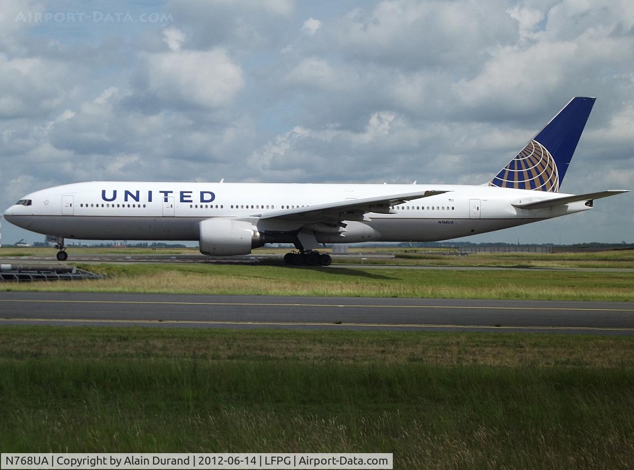 N768UA, 1995 Boeing 777-222 C/N 26919, Eleventh Triple Seven built, N768UA had been serving UA since delivery. in April 2011, she gained her new dress. This is the second livery ever sported by this particular T7.