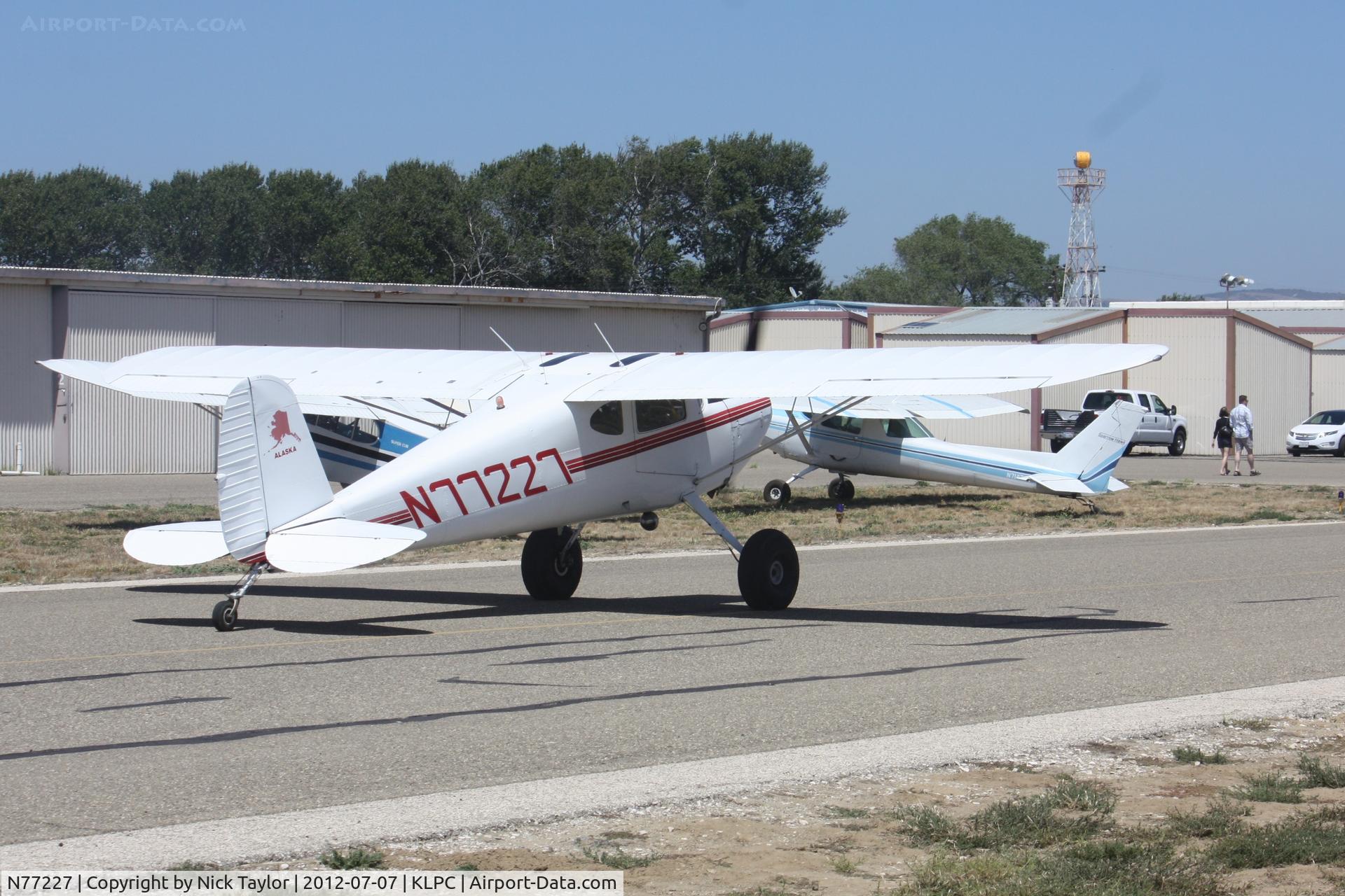 N77227, 1946 Cessna 140 C/N 11689, Lompoc Piper Cub fly in 2012