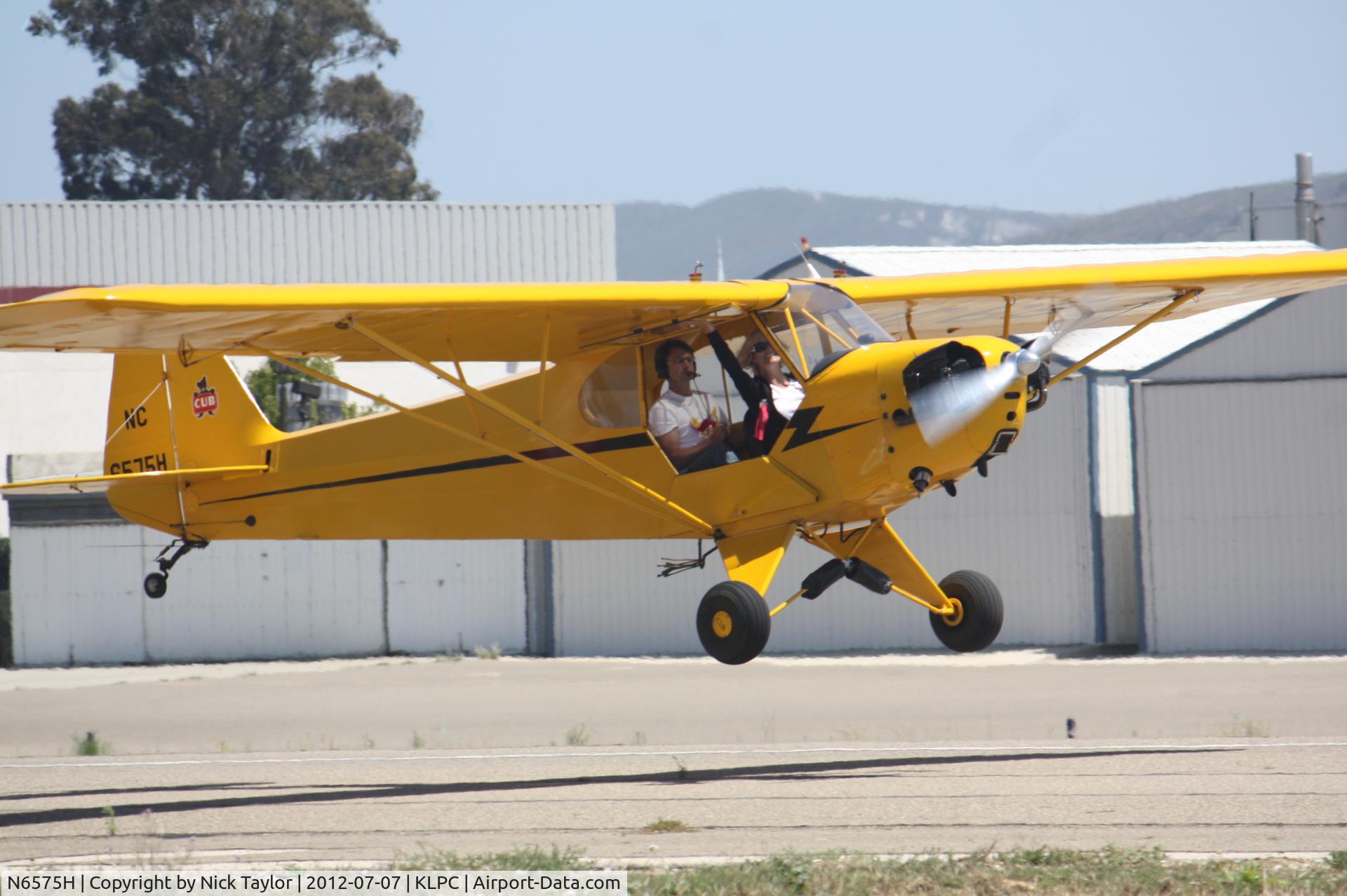 N6575H, 1946 Piper J3C-65 Cub C/N 19767, Lompoc Piper Cub fly in 2012