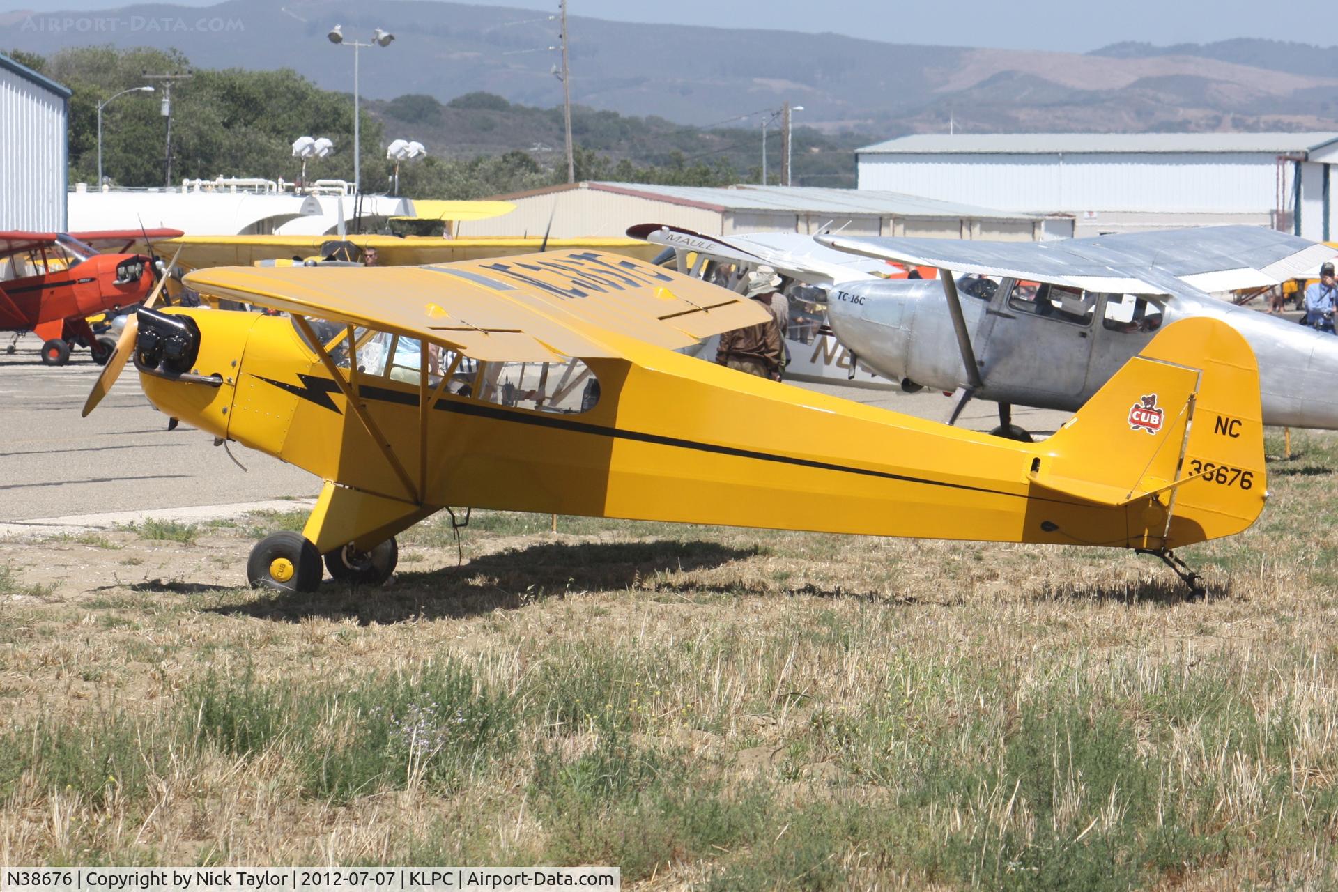 N38676, 1941 Piper J3C-65 Cub C/N 7185, Lompoc Piper Cub fly in 2012