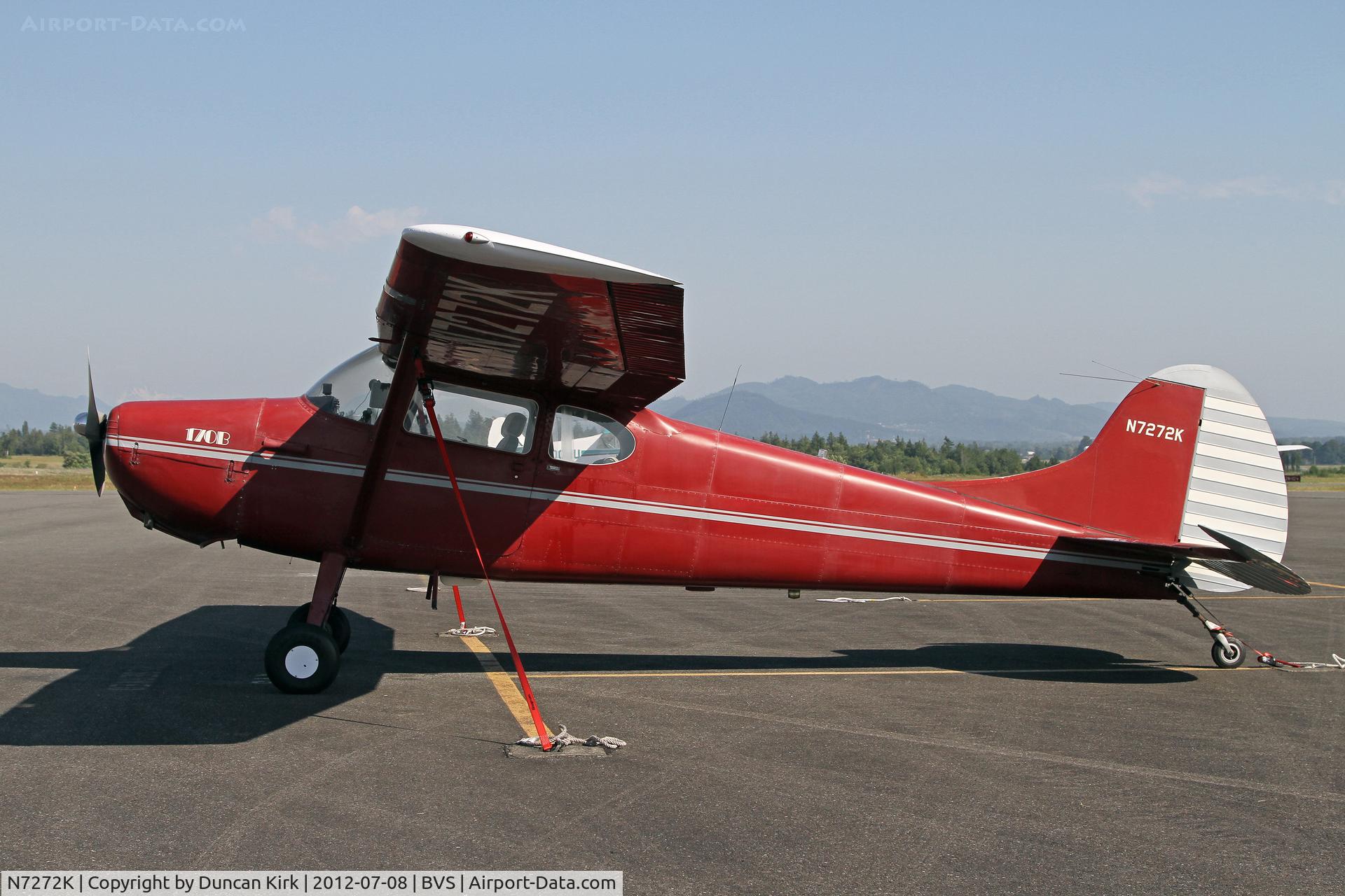N7272K, 1952 Cessna 170B C/N 20412, Evening shot at Skagit