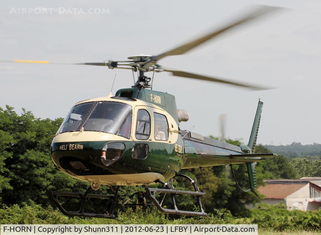 F-HORN, Aerospatiale AS-350B-3 Ecureuil C/N 7381, Used for first flight during LFBY Open Day 2012