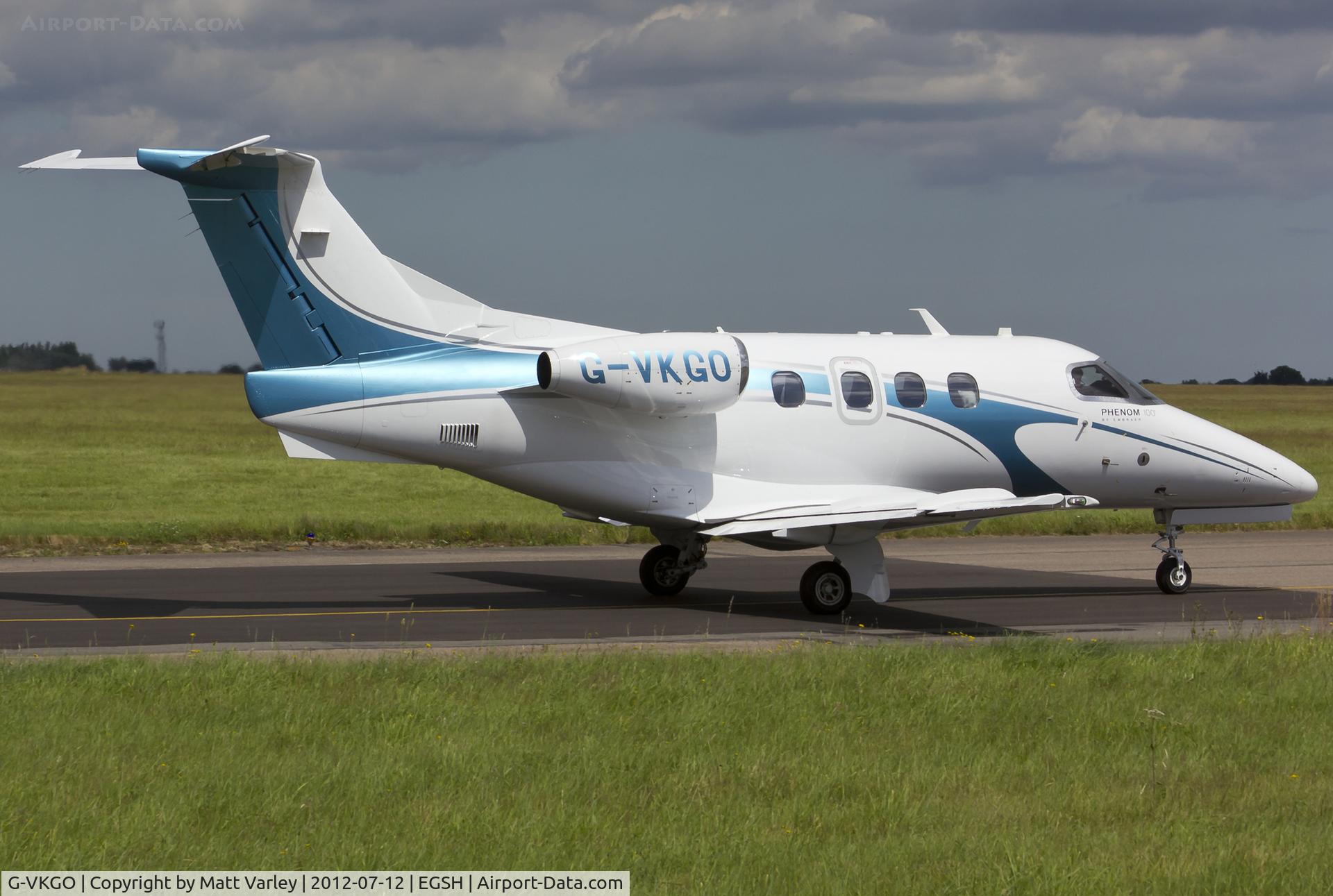 G-VKGO, 2010 Embraer EMB-500 Phenom 100 C/N 50000145, Departing SaxonAir.