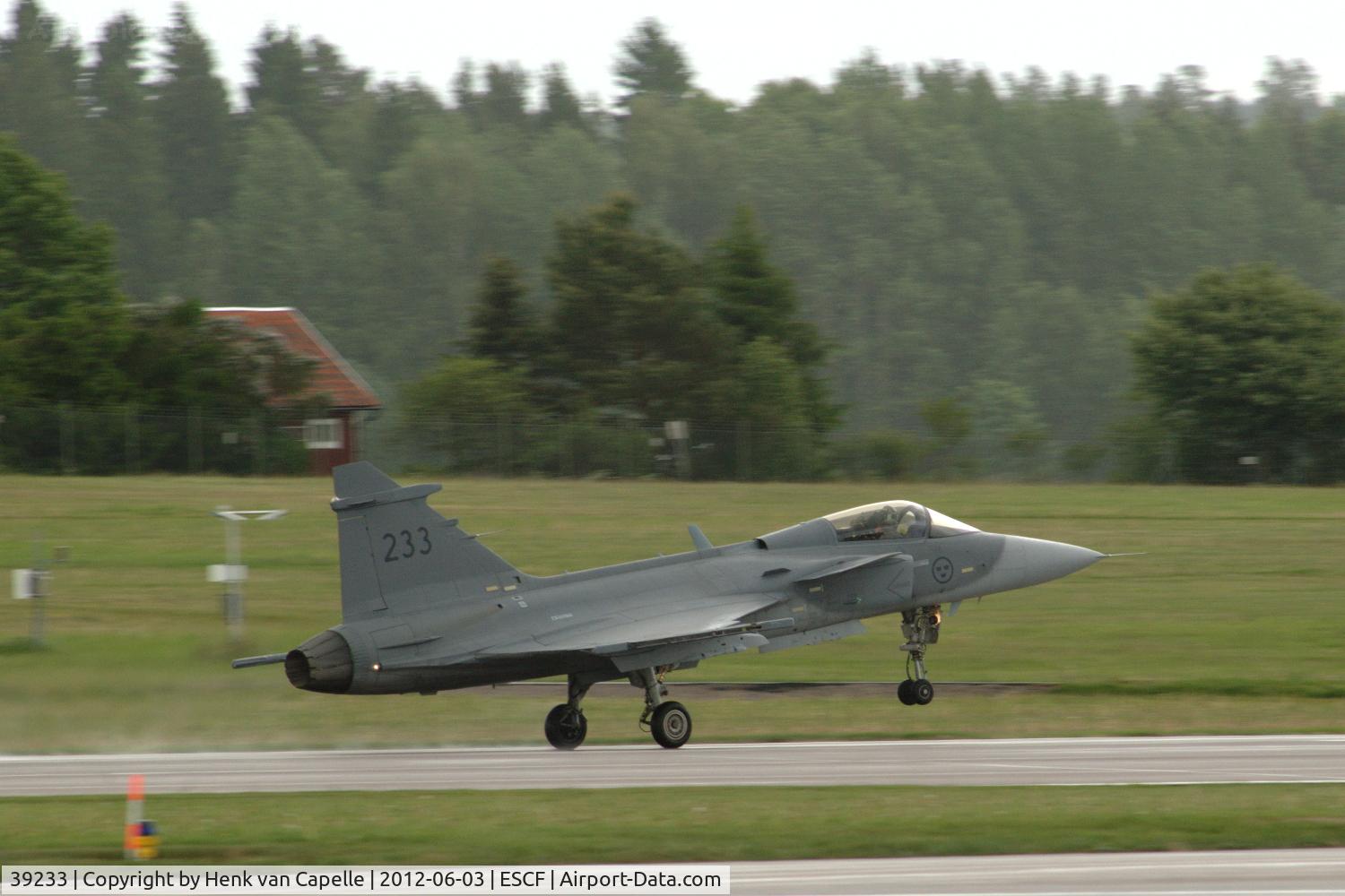 39233, Saab JAS-39C Gripen C/N 39233, Saab Gripen rotating for take-off at Malmen Air Base, Sweden.