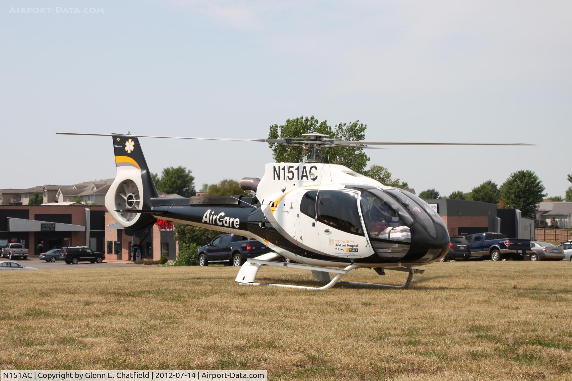 N151AC, 2003 Eurocopter EC-130B-4 (AS-350B-4) C/N 3732, Landing in North Liberty for display.