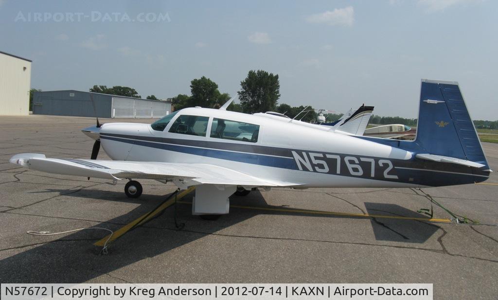 N57672, 1984 Mooney M20J 201 C/N 24-1493, Mooney M20J on the line.