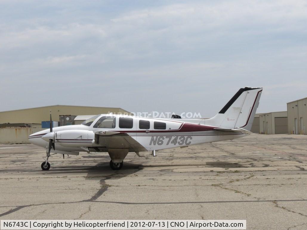 N6743C, 1980 Beech 58P Baron C/N TJ-269, Parked south of the paint shop