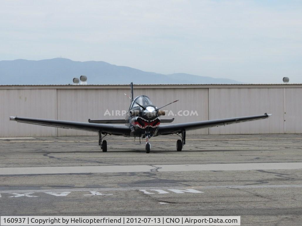 160937, Beech T-34C Turbo Mentor C/N GL-123, Checking gear and getting ready to start