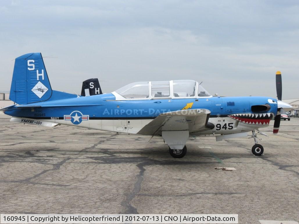 160945, 1973 Beech T-34C Turbo Mentor C/N GL-131, Parked south of the paint shop