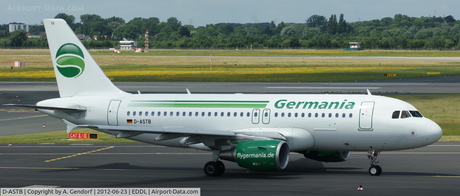 D-ASTB, 2011 Airbus A319-112 C/N 4691, Germania, seen here taxiing at Düsseldorf Int´l (EDDL)