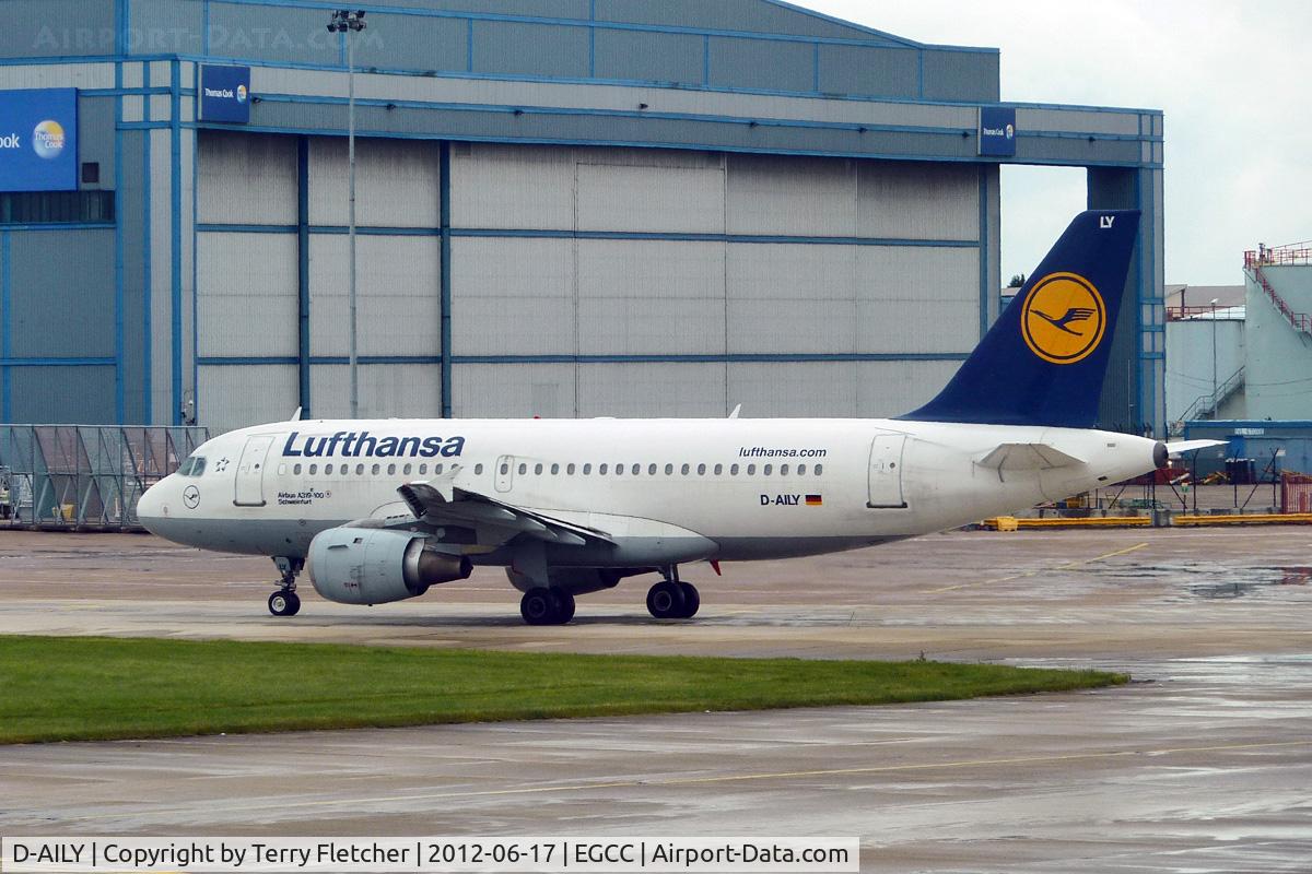 D-AILY, 1998 Airbus A319-114 C/N 875, 1998 Airbus A319-114, c/n: 875 at Manchester