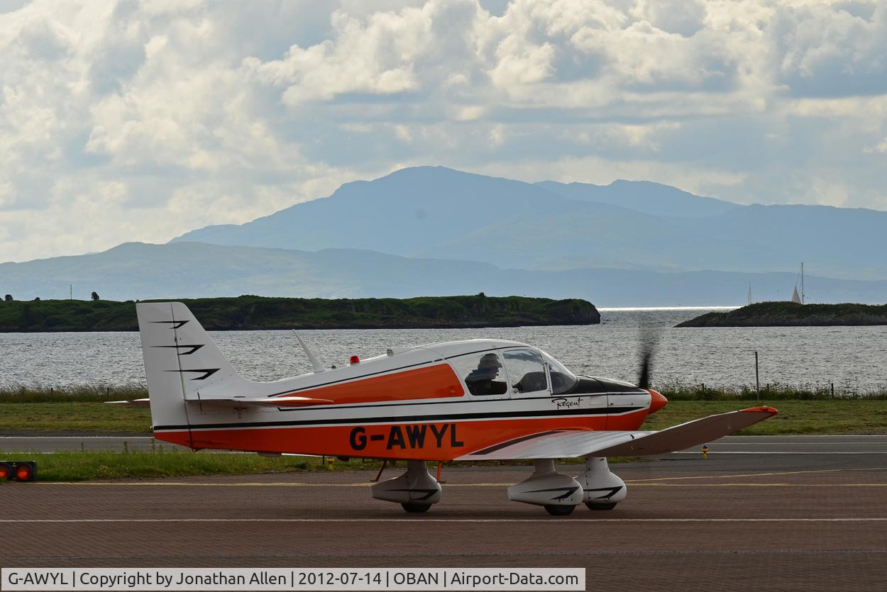 G-AWYL, 1969 Robin DR-253B Regent C/N 143, About to depart from Oban (Connel) airport.