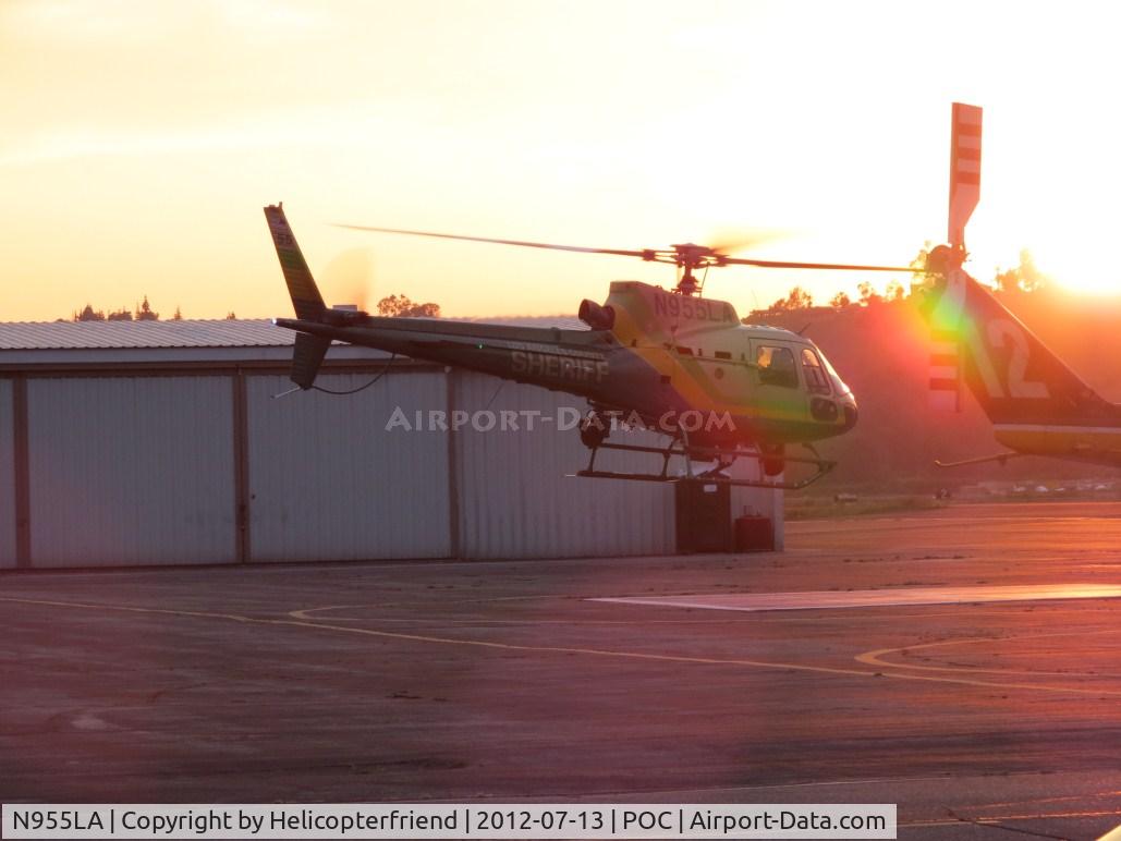 N955LA, Eurocopter AS-350B-2 Ecureuil Ecureuil C/N 7018, Air taxiing to taxiway Sierra for patrol lift off