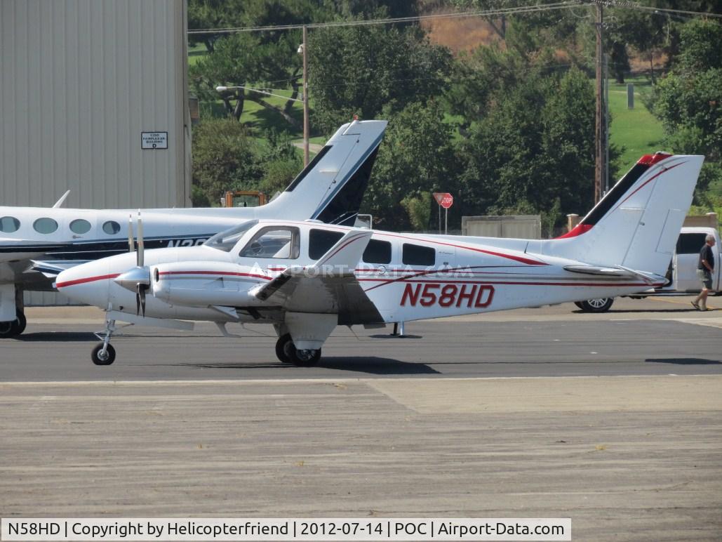 N58HD, 1979 Beech 58P Baron C/N TJ-230, Parked on the southside of Howard Aviation