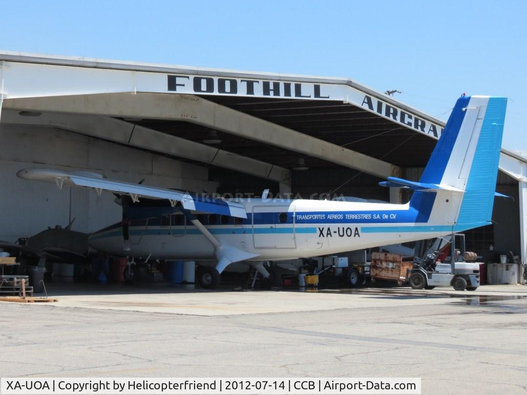 XA-UOA, 1969 De Havilland Canada DHC-6-300 Twin Otter C/N 721, Turned around and headed into the Foothill Aircraft Sales & Service bay