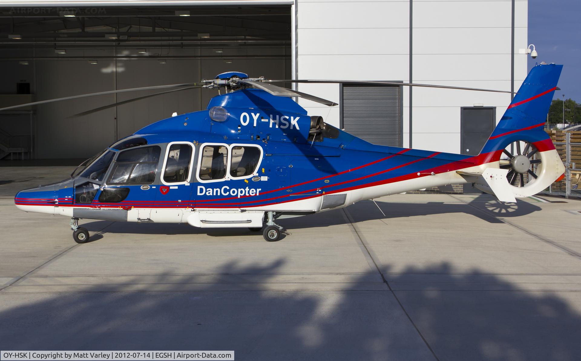 OY-HSK, 2003 Eurocopter EC-155B C/N 6660, Sat on stand at SaxonAir.