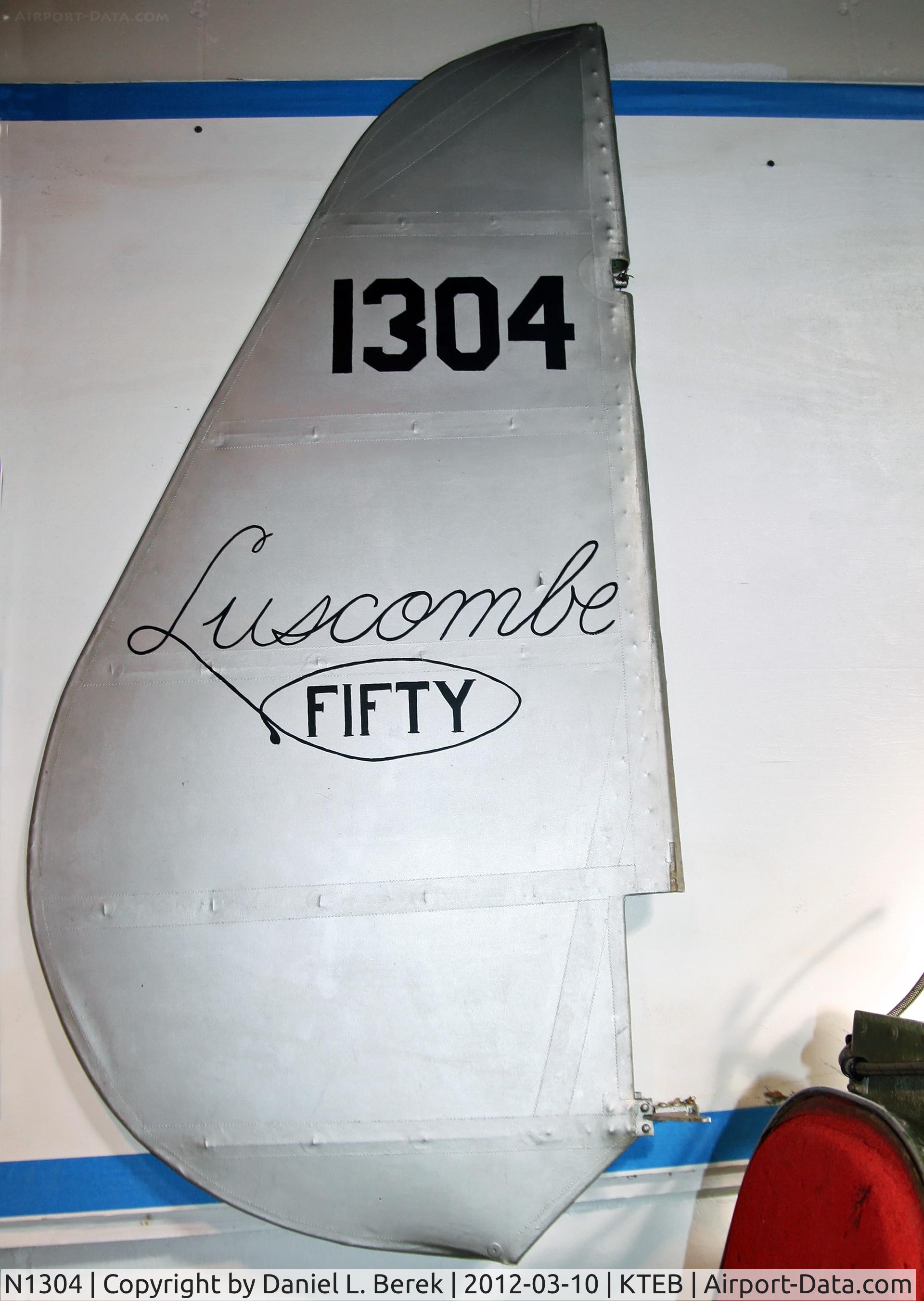 N1304, Luscombe 8 C/N 800, Apparently, a rudder is all that's left of this erstwhile Luscombe Silvaire.  It's on display at the Aviation Hall of Fame of New Jersey.