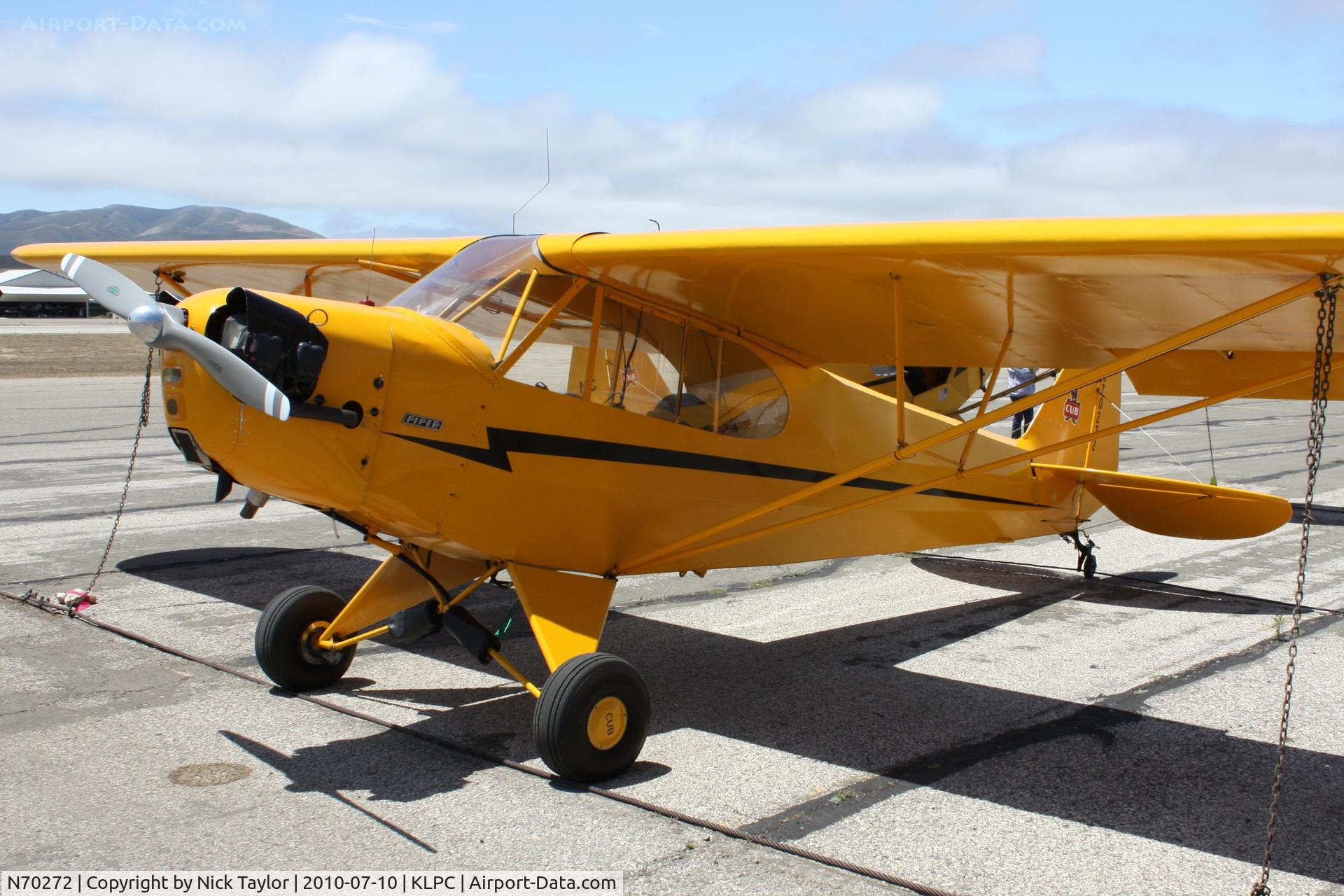 N70272, 1946 Piper J3C-65S Cub C/N 17253, Lompoc Piper Cub fly in 2010