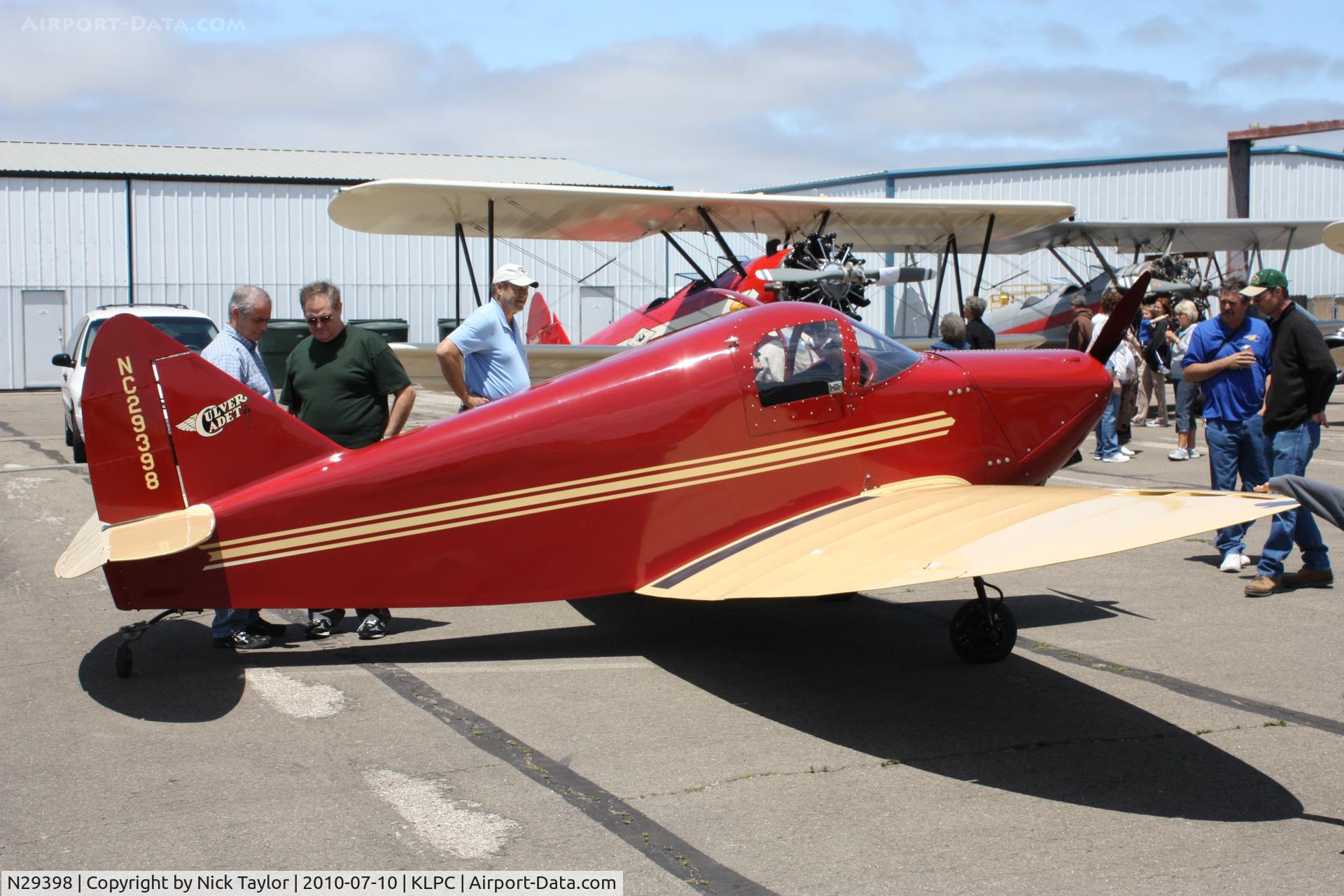 N29398, 1940 Culver LCA C/N 191, Lompoc Piper Cub fly in 2010