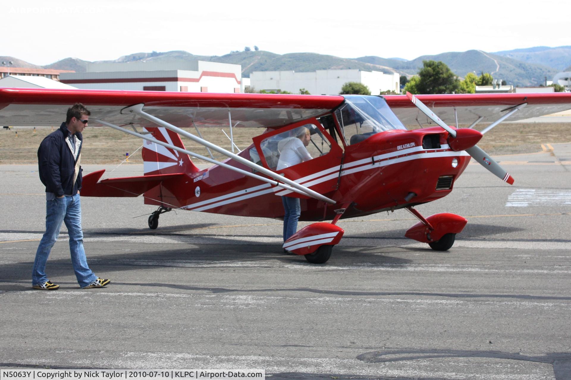 N5063Y, 1979 Bellanca 8KCAB Decathlon C/N 582-80, Lompoc Piper Cub fly in 2010