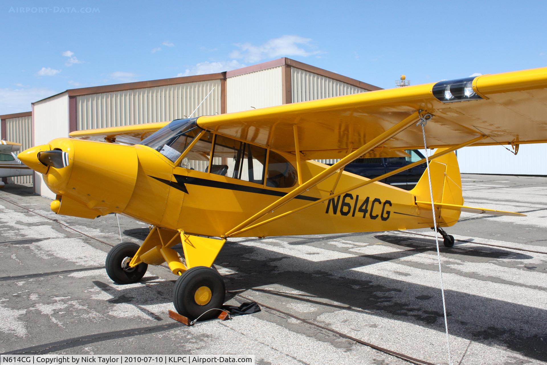 N614CG, 2001 Piper/cub Crafters PA-18-150 C/N 9926CC, Lompoc Piper Cub fly in 2010
