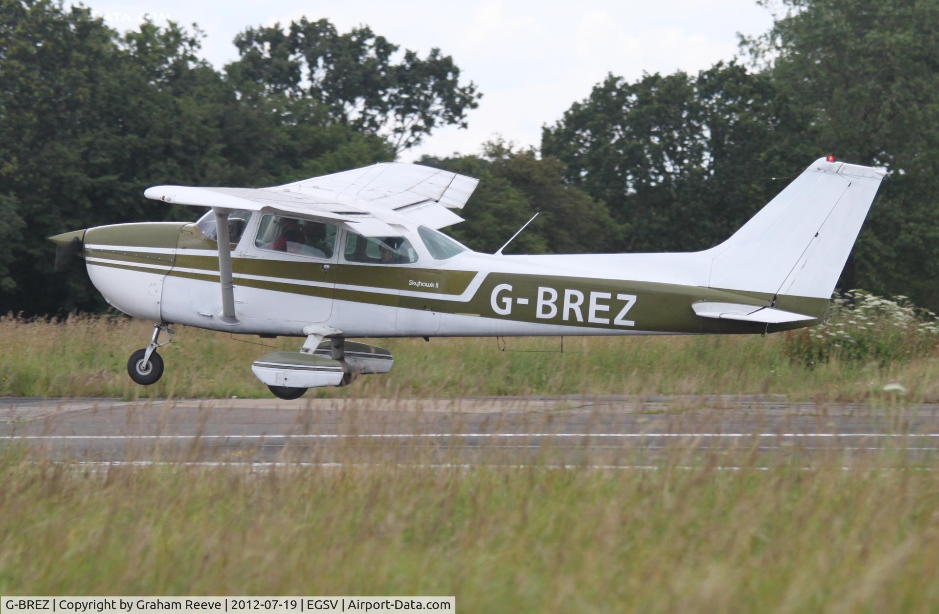 G-BREZ, 1976 Cessna 172M Skyhawk C/N 172-66742, Just airbourne.