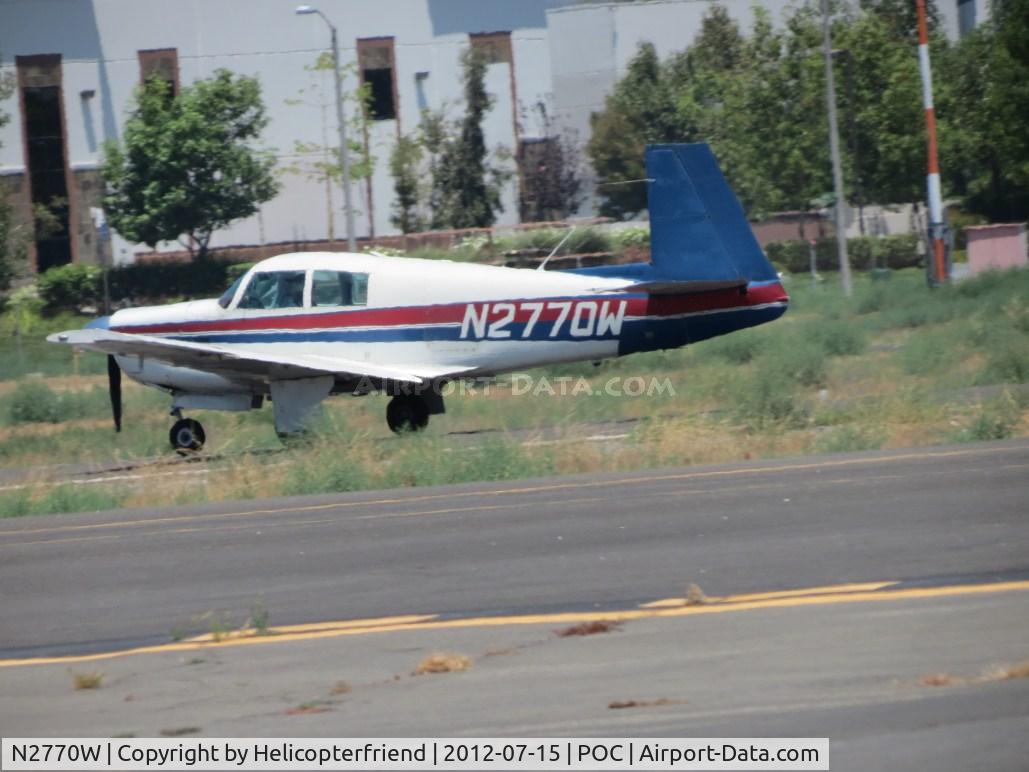N2770W, 1966 Mooney M20E C/N 1056, Rolling out after landing