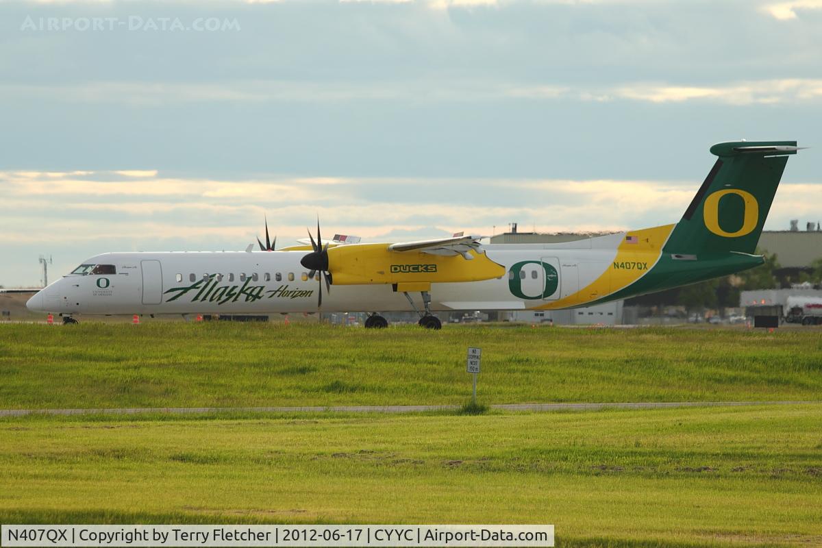 N407QX, 2001 Bombardier DHC-8-402 Dash 8 C/N 4049, Horizon Dash 8 at Calgary