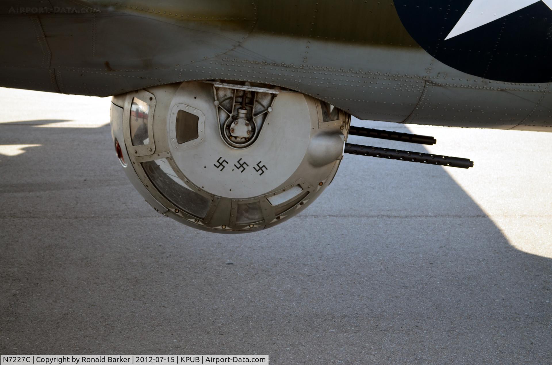 N7227C, 1944 Boeing B-17G Fortress C/N 32513, B-17 ball turret