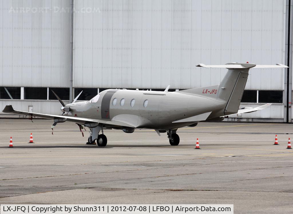 LX-JFQ, 2007 Pilatus PC-12/47 C/N 876, Parked at the General Aviation area...