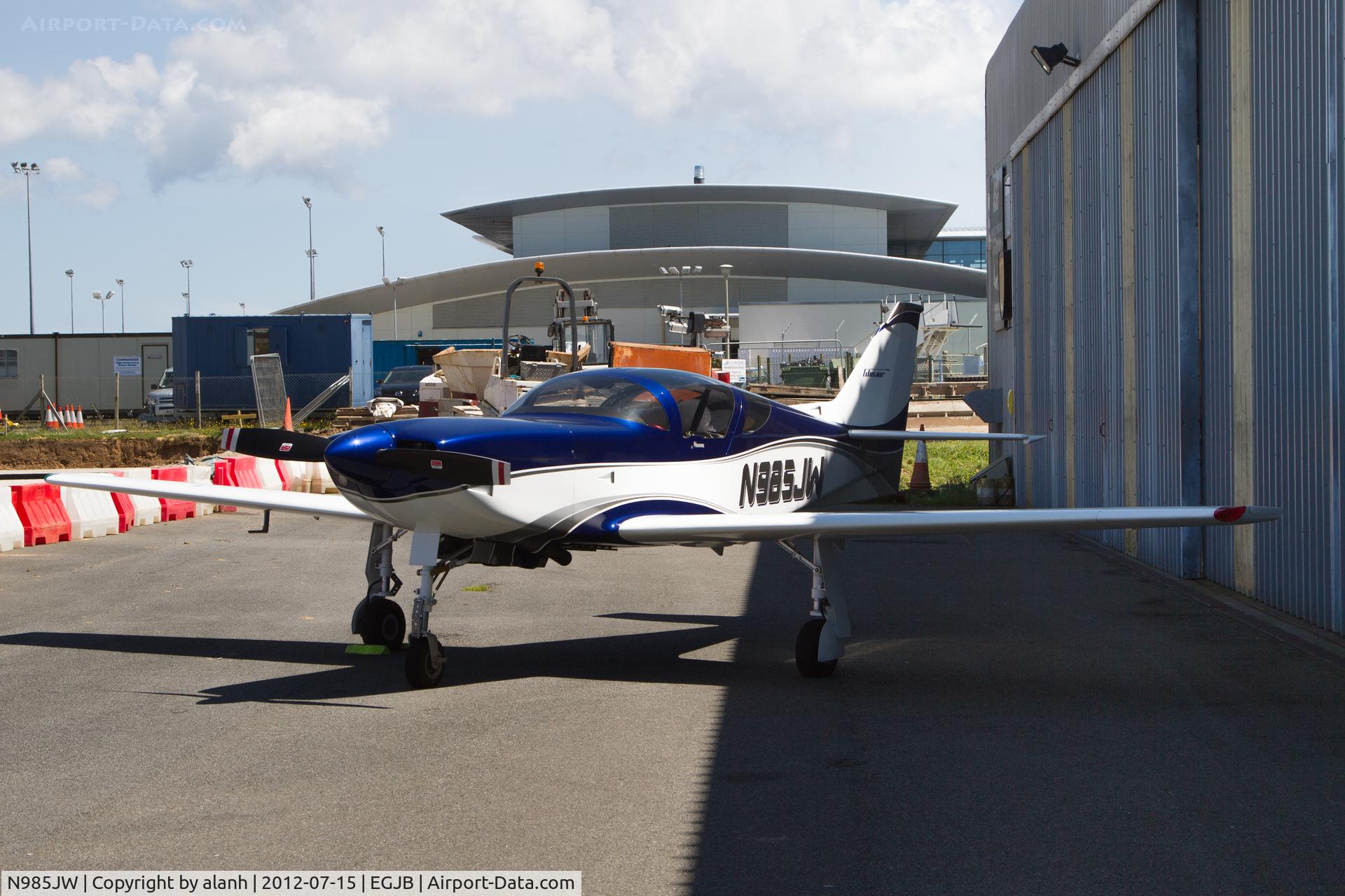 N985JW, Stoddard-Hamilton Glasair III C/N 3011, Parked in an awkward corner for photography amid extensive upgrading works at Guernsey airport