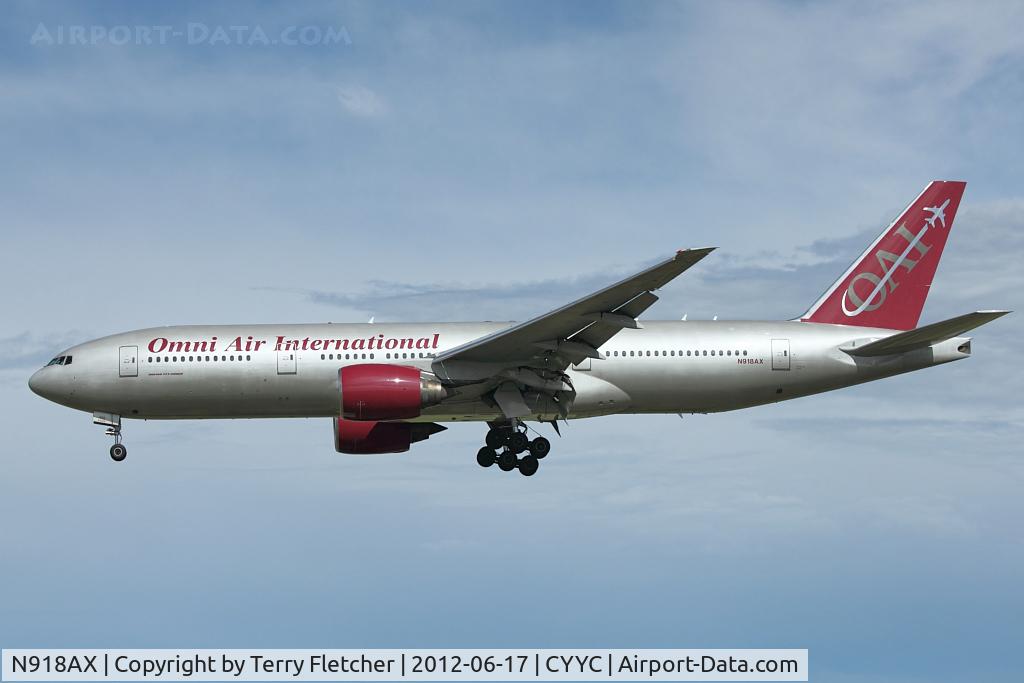 N918AX, 1997 Boeing 777-222 C/N 26935, Omni B777 at Calgary