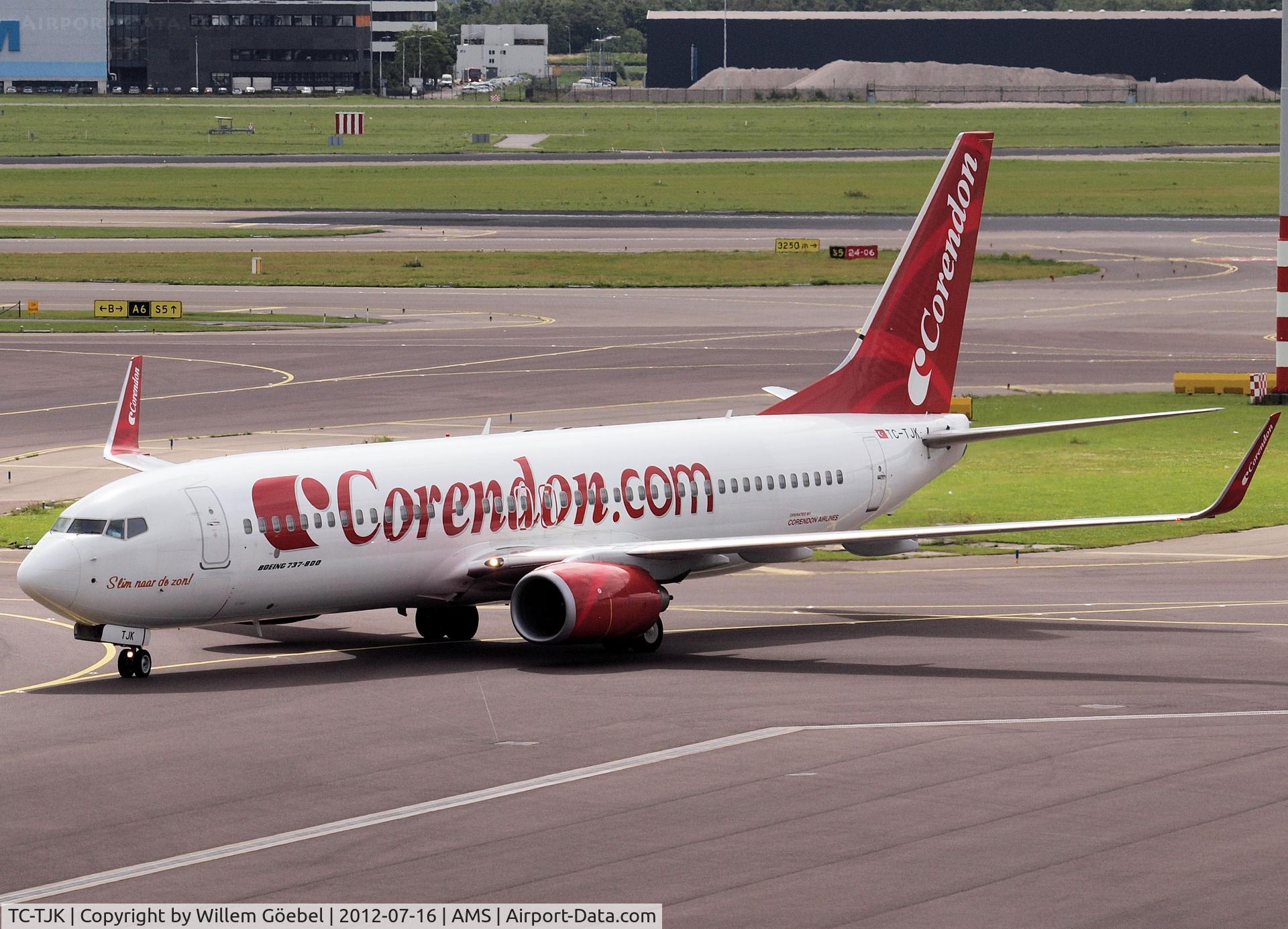 TC-TJK, 2009 Boeing 737-8KN C/N 26078, Arrival on Schiphol Airport and taxi to the gate