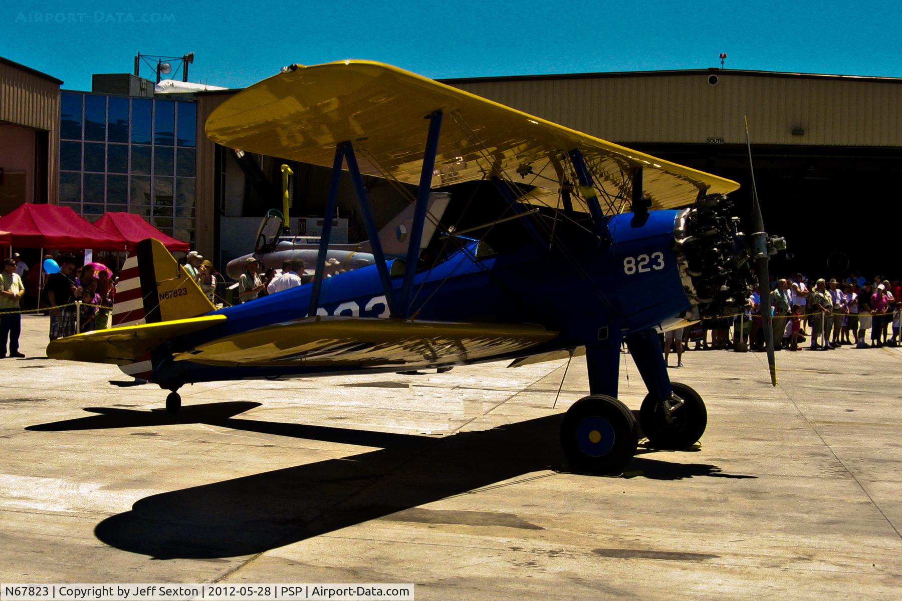 N67823, 1943 Boeing A75N1(PT17) C/N 75-7365, Parked at Palm Springs Air Museum