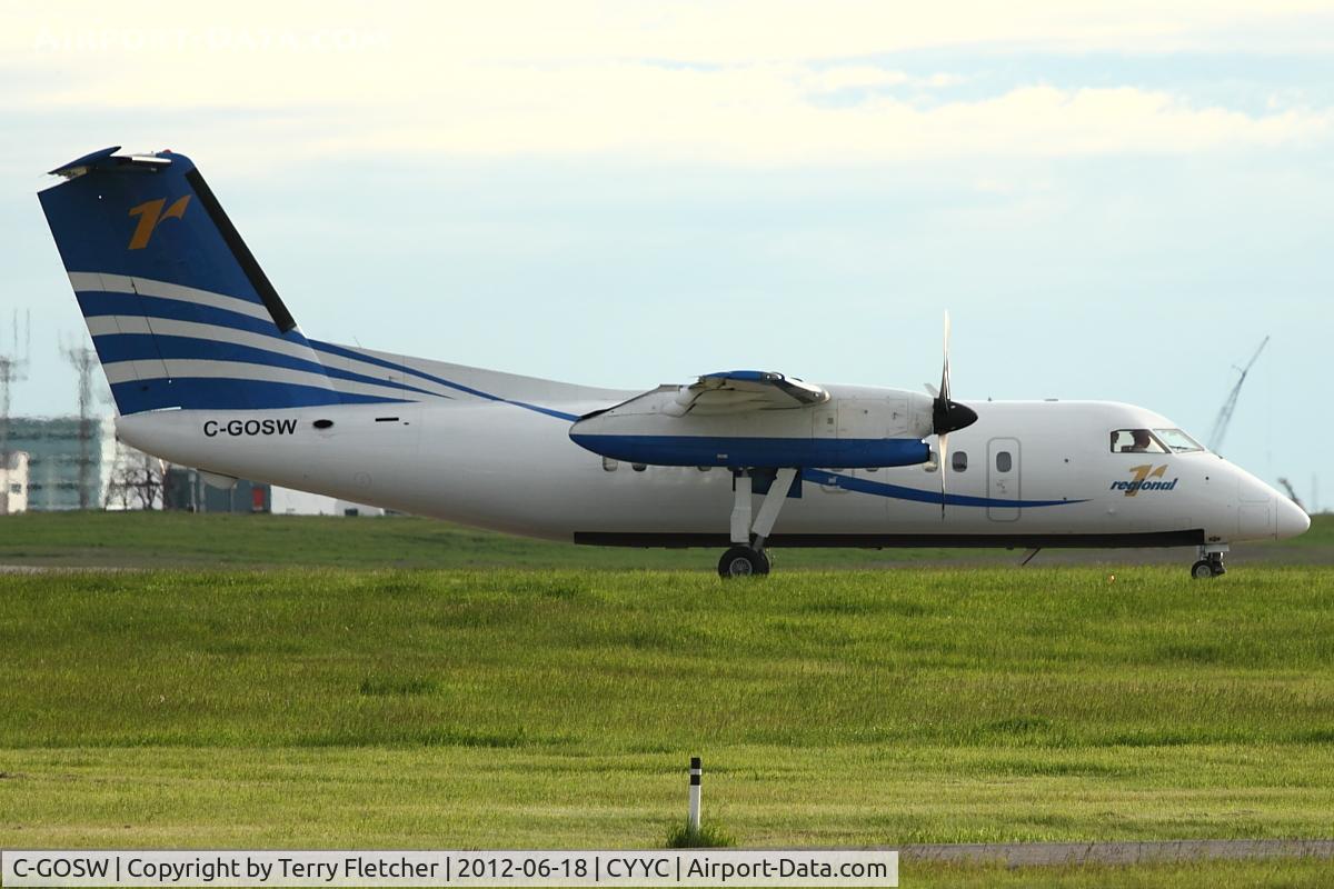 C-GOSW, 1996 De Havilland Canada DHC-8-201 Dash 8 C/N 428, ex HK-4432 with LAN Columbia - now registered to 
Regional 1 Airlines Ltd. at Calgary