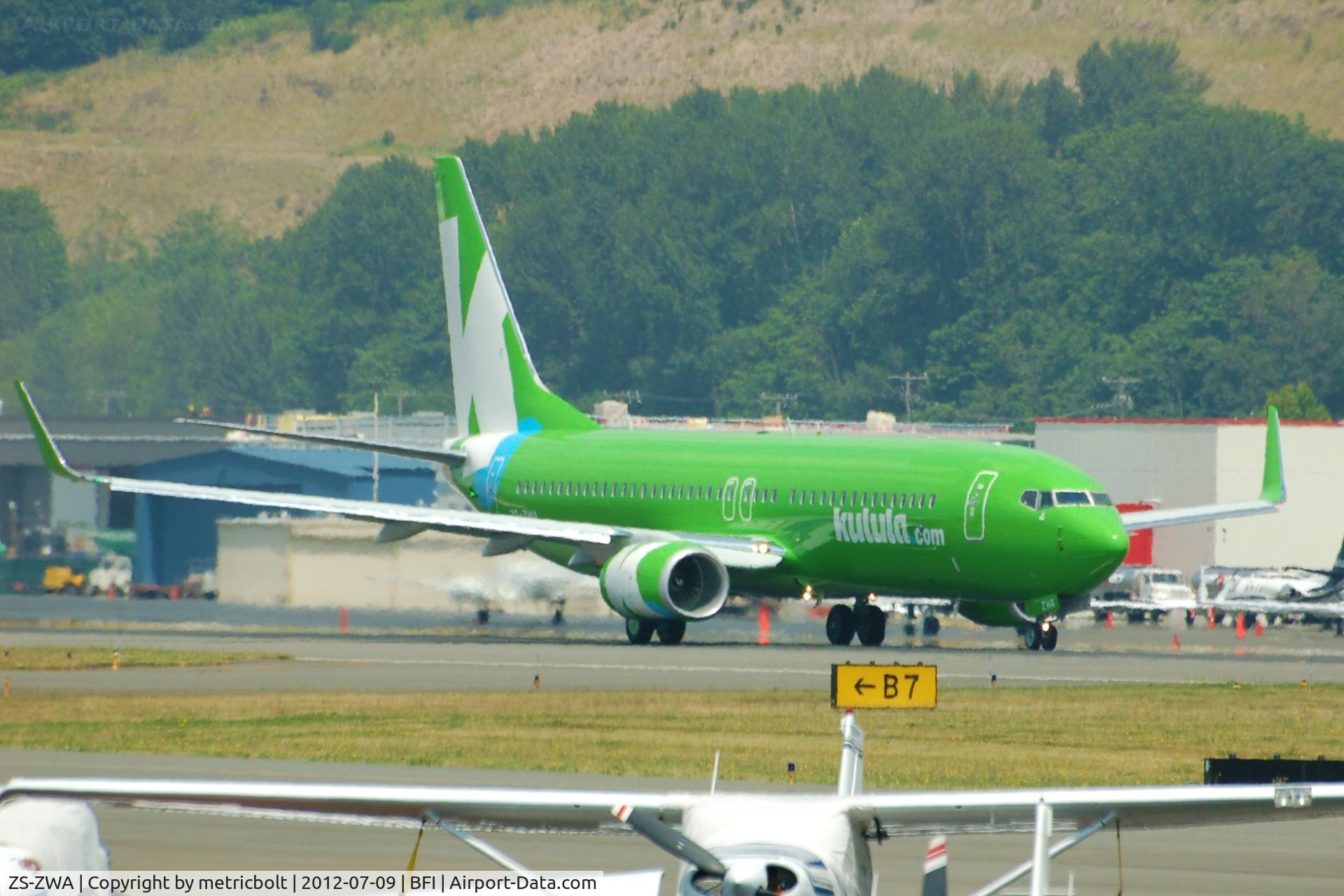 ZS-ZWA, 2012 Boeing 737-8LD C/N 40851, Landing at BFI