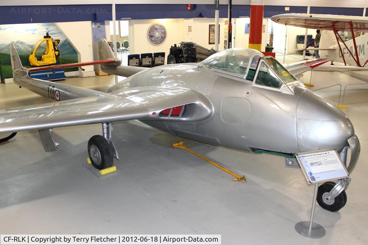 CF-RLK, De Havilland DH-100 Vampire F.3 C/N EEP42387, At AeroSpace Museum of Calgary