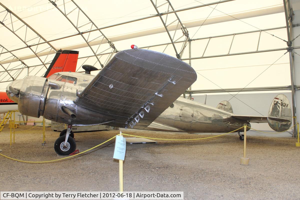 CF-BQM, 1937 Barkley-Grow T8P-1 C/N 8, One of only 11 built of the type  - At Aero Space Museum of Calgary