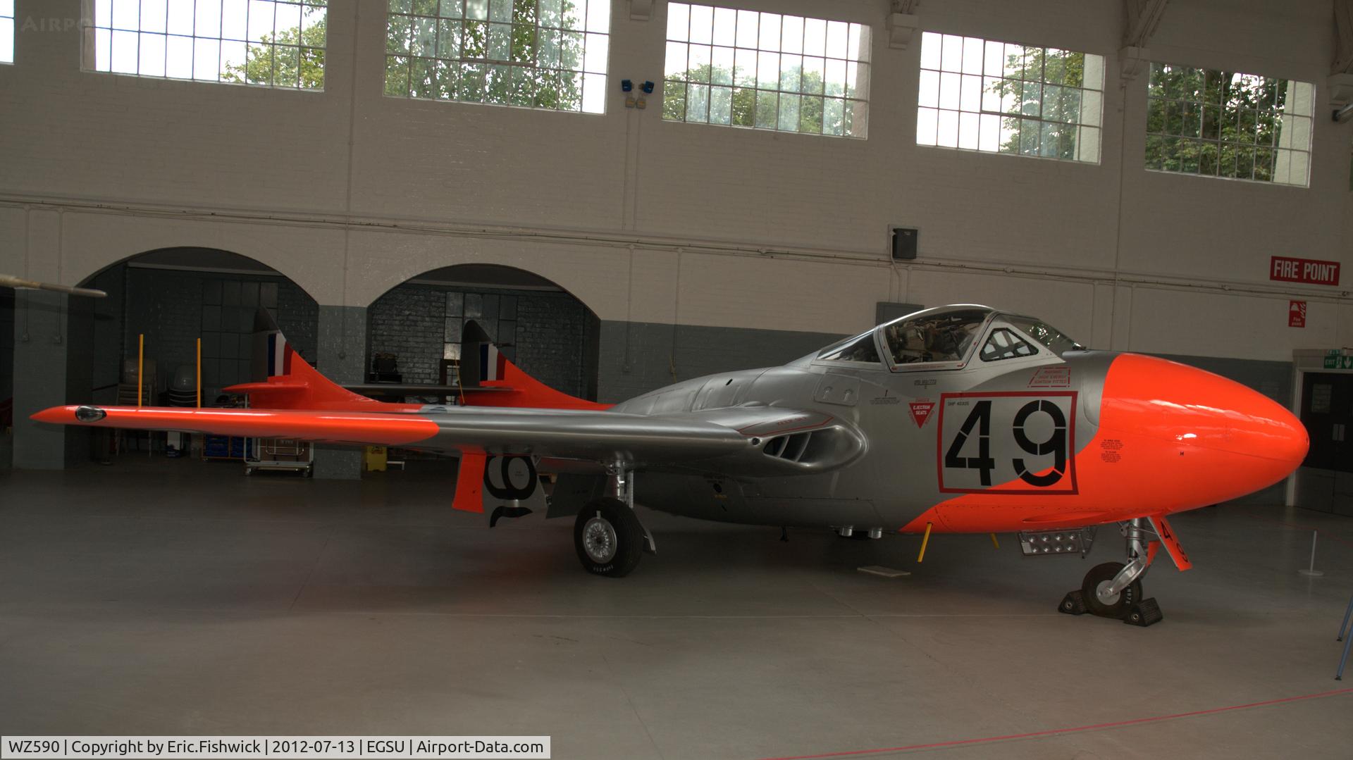 WZ590, 1953 De Havilland DH-115 Vampire T.11 C/N 15165, 3. WZ590 at The Imperial War Museum, Duxford